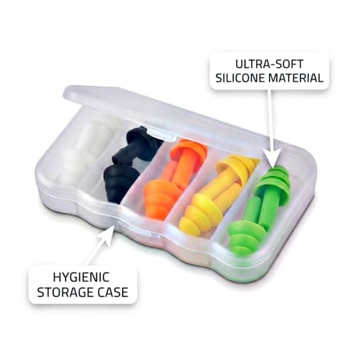 Snooze Ear Plugs for Sleep-5 Pairs Soft Silicone Reusable Noise Cancelling Earplugs for Sleeping,Snoring,Travelling & Noise Reduction,Noise Redusing Ear Plugs, Most Comfort to use(Multicolor) — view 2
