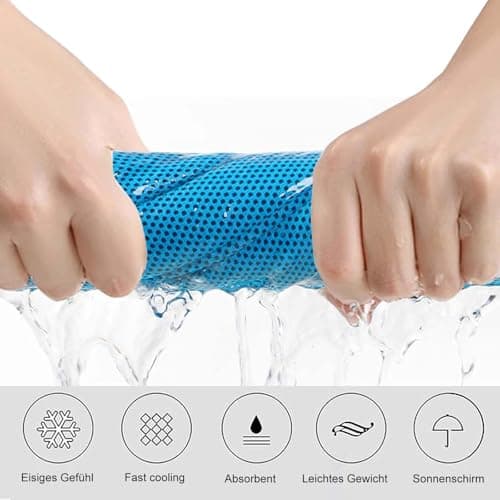 Gym Towels, 3 Pack Cooling Towel Soft Microfiber with Portable Silicone Sleeves, Breathable Instant Towels, Microfiber Soft Quick Dry Gym Towel for Sport Camping Swim Fitness(30 x 90cm, 3 Colors) — view 4