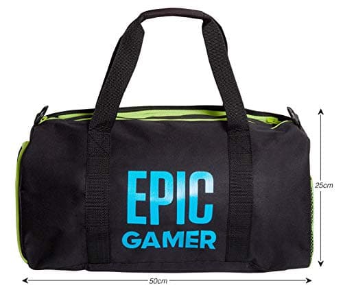 Epic Gamer Sports Holdall Adults Kids Duffle School Gym Bag with Shoulder Straps Black One Size — view 2