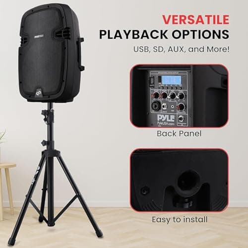 Pyle Portable PA Speaker System 1000W Bluetooth Active/Passive Outdoor — view 3