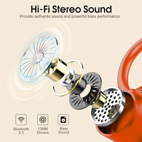 Wireless Earbuds with Earhooks HiFi Stereo, IP7 Waterproof Sports Earphones — view 2