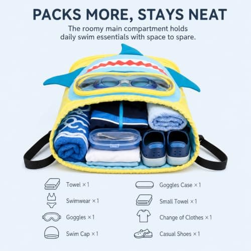 Kynoz Shark Swimming Bag for Kids Drawstring Bags Waterproof Backpacks — view 4
