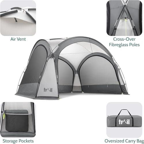 Trail Dome Gazebo with Zip-Away Sides, Carry Bag, 3.5m x 3.5m — view 6