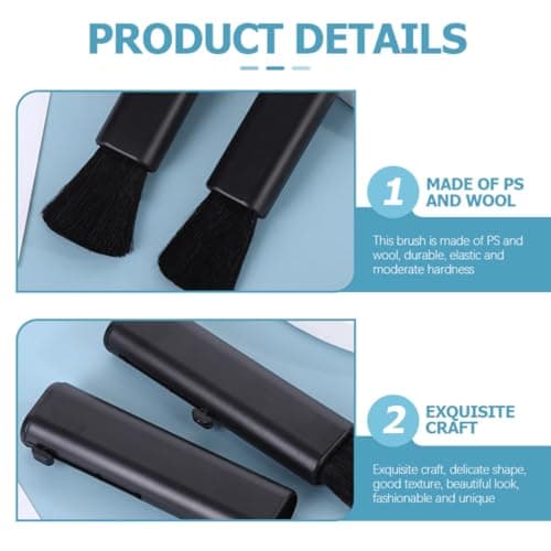 4pcs Black Wool Keyboard Brush Portable Dust Cleaning Tool — view 3