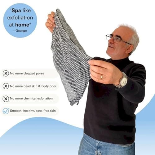 2026 Blissail Exfoliating Antibacterial Shower Towel -Skin Deep Exfoliating Towel, Extra Long Exfoliating Washcloth for Men Women,Exfoliating Body Scrubber for for Sensitive Skin & SPA (Black) — view 3
