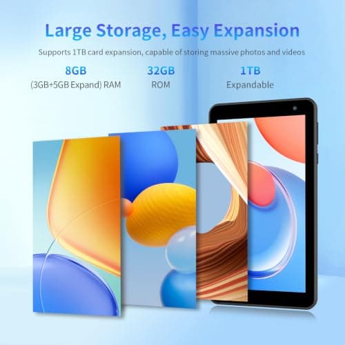 GOZZGEAR Tablets 7 inch Android WiFi Tablet,8+32GB, Tablet PC, Dual Camera, Bluetooth, WiFi, Portable Tablets with Black Case, Pocket Tablet PC for school study work, 2-Year Warranty — view 3