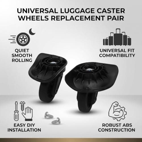 Alomejor Universal Luggage Suitcase Wheels, 2-Pack Silent Set — view 2