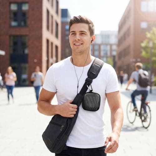 Xinjoduz 2 PCS Mini Square Earbuds Case Organizer with Carabiner Black — view 6