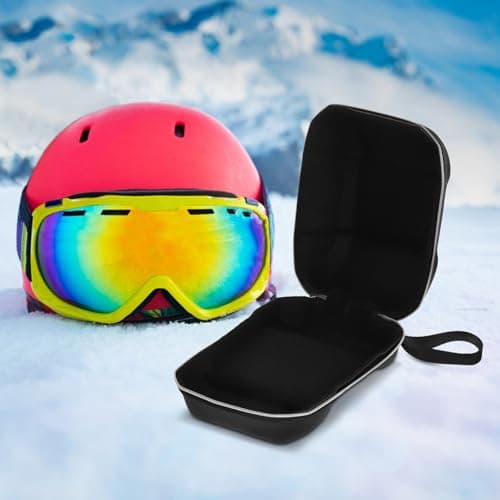 TOPBATHY Snowboard Goggles Box Waterproof Zipper Closure Portable Black — view 6