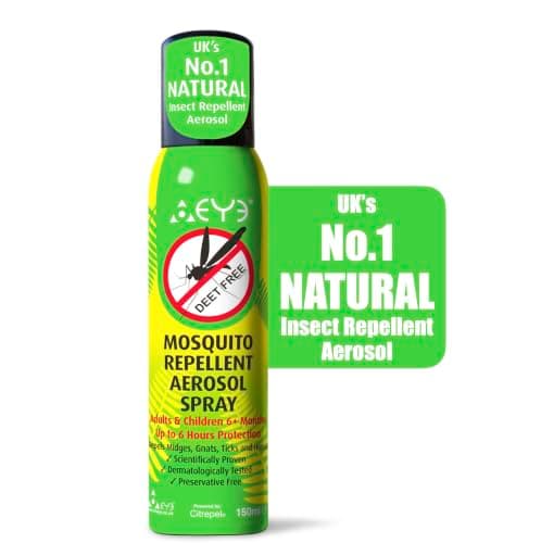 THEYE, Mosquito Repellent Travel Pack with 12 Wipes and 150ml Continuous Aerosol Spray, 100% Natural DEET-Free Plant-Based Insect Repellent with Citrepel, Up to 6 Hours Protection, UK Made — view 2
