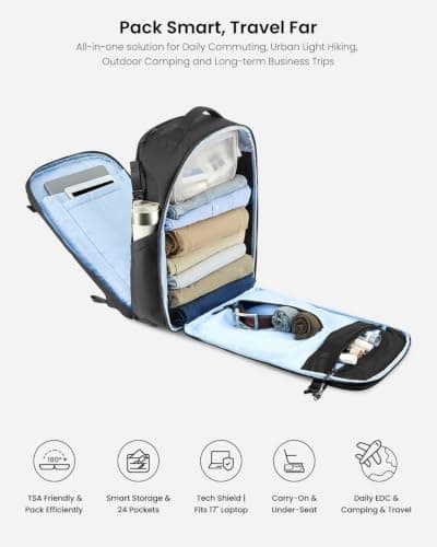 KURANEST Portal 28L Travel Backpack TSA Carry On Laptop One-Bag Men Women — view 2