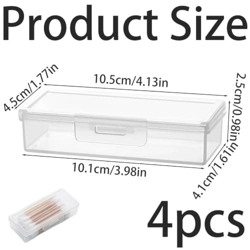 4 Pcs Travel Cotton Bud Holder, Clear Plastic Cotton Pad Storage Container — view 2