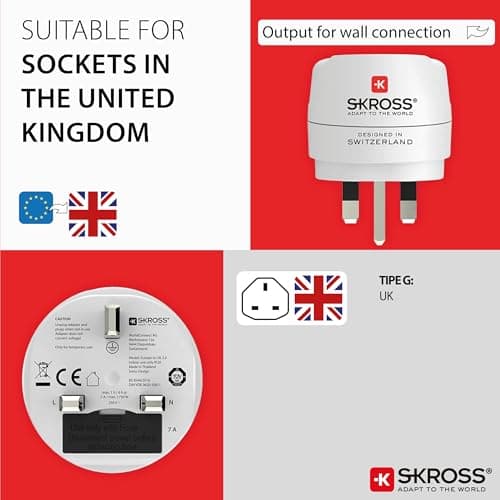 SKROSS Europe to UK Travel Adapter — view 4