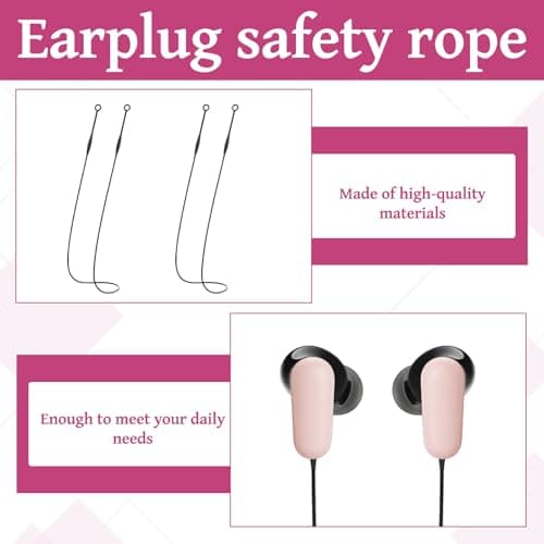 2 Pcs for Loops Earplug Safety Cord, Silicone Magnetic for Loops Ear Plugs, Tug-Resistant Safety Cord with Travel and Sports Daily Use — view 3