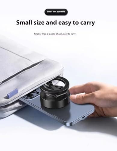 360° Rotation Magnetic Car Phone Holder with Wireless Charging, Foldable Adjustable Suction Cup Phone Mount Stand for Dashboard Desk Office, Strong Magnetic Phone Stand Compatible with iPhone Samsung — view 3