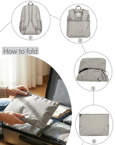 szyanlai Hiking Backpack for Men Women, 30L Ultra Lightweight Foldable Waterproof Rucksack,Back Pack Rucksack for Men Women Kids Camping Travel (Grey) — view 5