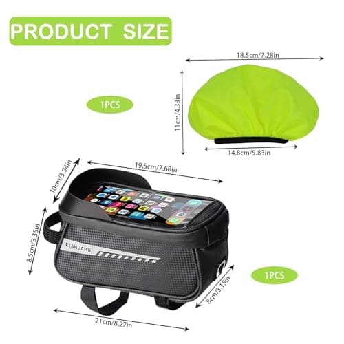 Duzapku Waterproof Bike Frame Bag with Waterproof Rain Cover — view 2