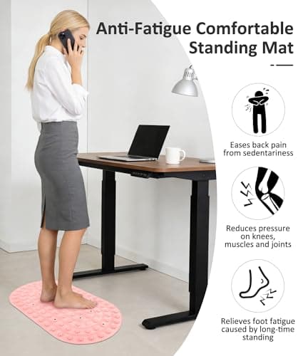 Foot Massager Mat,Portable Acupoint Mat for Relaxing Pressure,Double-Sided Portable Silicone or Standing, Yoga,Indoor Exercise（Pink） — view 5