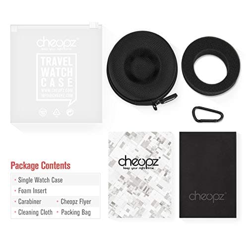 Cheopz Travel Watch Case Single Storage Box for Wristwatches & Smart Watches up to 50mm, Black — view 6