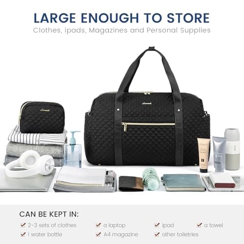 LOVEVOOK Travel Duffle Bag for Women, Weekend Overnight Bags Waterproof — view 3