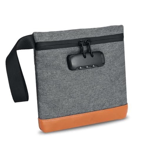 Brifit Security Smell Proof Bag with Combination Lock, Waterproof Money Bag, Anti-Theft Money Wallet, Men & Women's Portable Safe Handle Wallet, Protect for Cash, Passports, Wallet, Phone