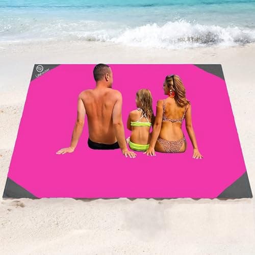 The Life Hacker Travel Mat Camping Beach Hiking Garden Blanket Large 2x2m XL Waterproof Sand Free Compact UK (Pink)