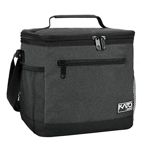 Kato Tirrinia Insulated Lunch Bag 10.5L(20 Cans), Large Cool Bag Thermal Tote Bags for Lunch Work School Camping Picnic, Foldable Cooler Bag for Food or Lunch Box Container,Charcoal