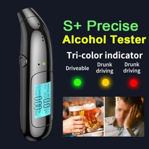 DystopiaWorld Portable Breathalyser Rechargeable Quick 10s Test Personal Detector with LED Screen for Party Travel Home Safety Kit — view 2