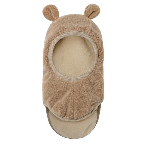 MASOCIO Toddler Hat Winter Warm Balaclava Infant Baby Boys Girls Knitted Thermal Snood Scarf 12 18 Months 2 3 4 Years Kids Children Bobble Beanie Age 1-5 Years Brown