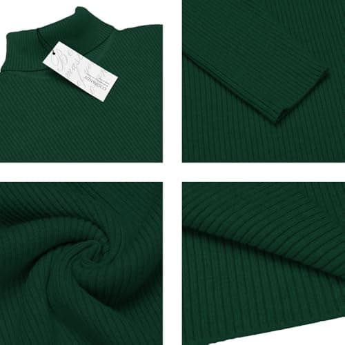 COOFANDY Men's Jumpers Turtleneck Knitted Winter Pullover Sweaters Green S — view 6