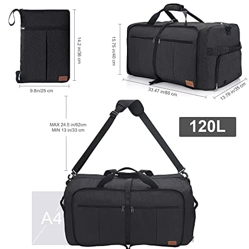 Urtala Travel Duffel Bag for Men & Women, with Shoe Compartment, 120L — view 2