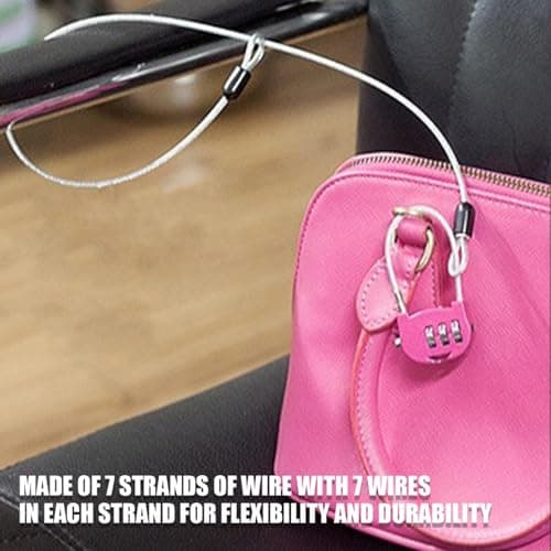 2Pcs Bike Lock Cable 1.5M Lightweight Wire Cable Lock with Double Loop Security Flexible Cable Luggage Lock, Steel Lock Chain Portable Lock Padlock for Padlocks Scooter Bicycle Suitcase — view 4
