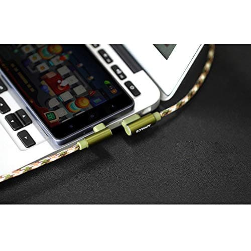 APPACS Cable Heavy duty Braided Fast Charge USB Type C Data Phone USB Charger Cable Lead USB C Cable Android Charger Cable Dash Cam 1m - Green (Camouflage Green) — view 4