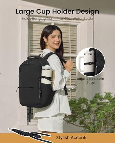 LOVEVOOK Laptop Backpack Womens Men, Work Bag Lightweight School Bags — view 2
