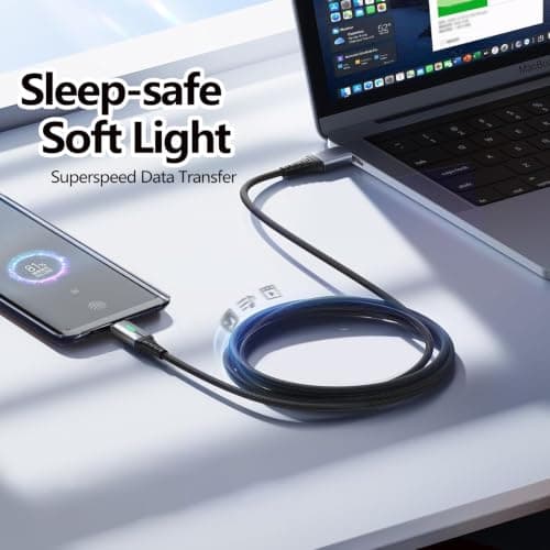 CONVENCY 2 m USB C Cable Nylon Braided USB C Charger Cable with 3 A Fast Charging & LED Indicator, Phone Charger for Home, Office, Travel & Smartphone Users — view 4