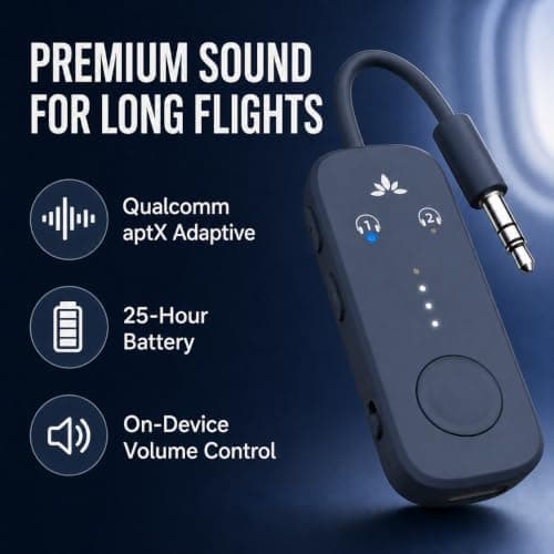 Avantree Relay - Airplane Bluetooth Adapter for 2 AirPods or Headphones — view 3