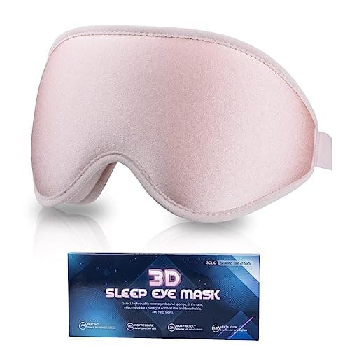 Sleep Eye Mask, 3D Contoured Sleep Mask Light Blocking Sleep Mask for Women and Men, Soft and Comfortable Night Eye Blinder, Suitable for Travel, Flight, Lunch Breaks, Sleeping, Meditation (Pink)