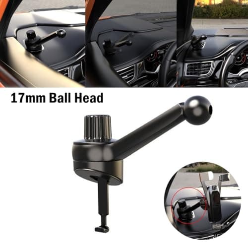 Vibsky Car Phone Holder Air Vent Clip with 17mm Ball Head, ABS and Metal Hook Mount Car Outlets, for Black — view 2