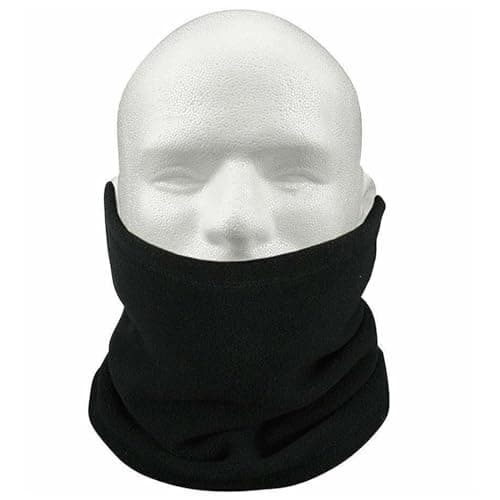 Black Fleece Snood Neck Warmer with Drawstring Toggle – Adjustable Thermal Winter Neck Gaiter Face Cover for Men & Women, Cold Weather Windproof for Walking Cycling Outdoor Work — view 4