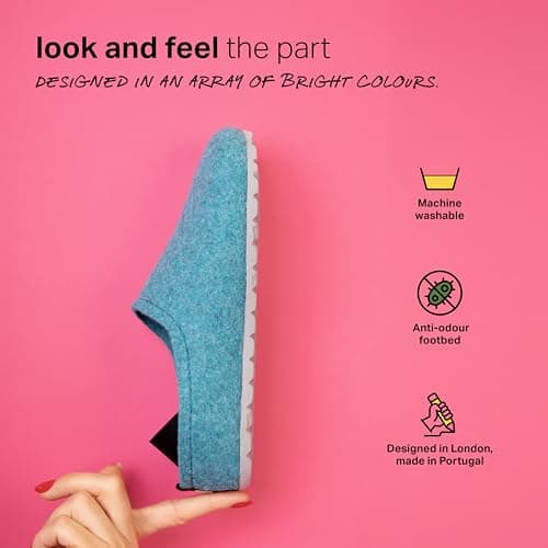 mahabis | Unisex Slippers | Lite Collection | Vegan | Ultra Lightweight | EVA Sole | Bold Colourful Design | Lining Free | Sky & Grey | Size 8.5-9 — view 4