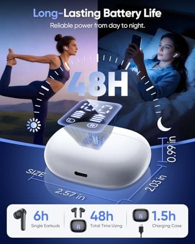 Wireless Earbuds, Bluetooth 5.4 Ear Buds with HiFi Stereo Deep Bass — view 6