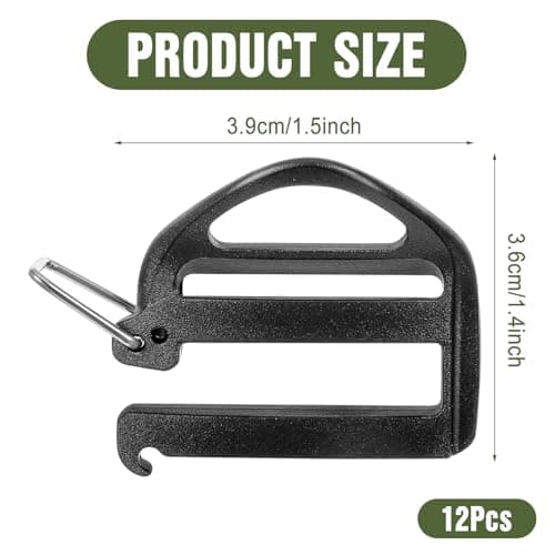 HJZHII 12 Pcs Webbing Hook Clip 25mm 1'' Strap Belt Buckle with Open Lock — view 3