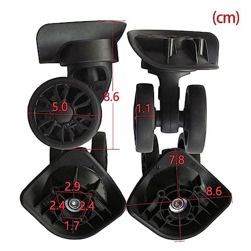 Hzoibyze 2Pcs A89 Luggage Replacement Wheels Silent Wheel for Suitcase Shopping Carts — view 3