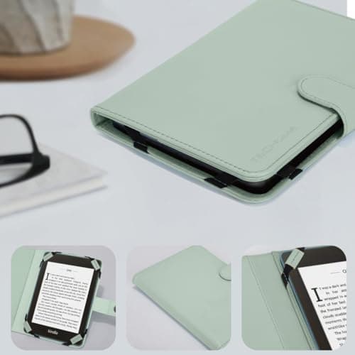 TECHGEAR MINT GREEN PU Leather Folio Case Cover With Magnetic Clasp + Screen Protector for Amazon Kindle eReaders 12th - 4th Generation (2024-2011) & Kindle Paperwhite with 6 inch Screen — view 4