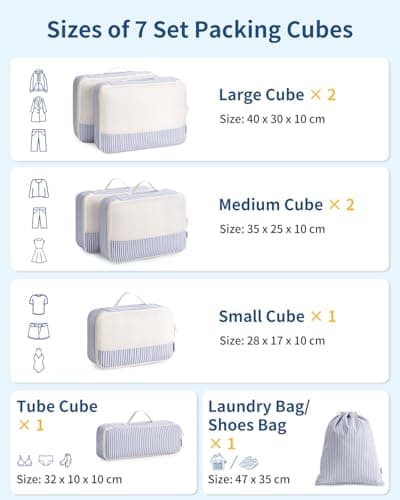 Narwey 7 Set Packing Cubes for Suitcases, Travel Organiser Bags for Luggage — view 2
