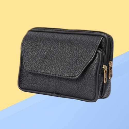 Men's Leather Waist Bag Through Design with Belt for Travel — view 5