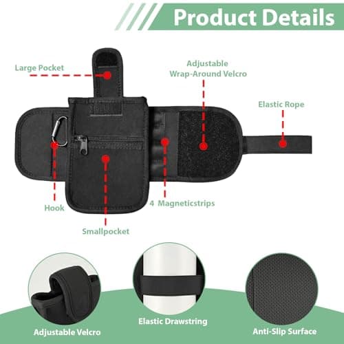 Tarqite Magnetic Water Bottle Sleeve Pouch, Water Bottle Carrier with Phone Compartments for Travel Work Sports, Gym Accessories Organizer for Travel Work Sports — view 3