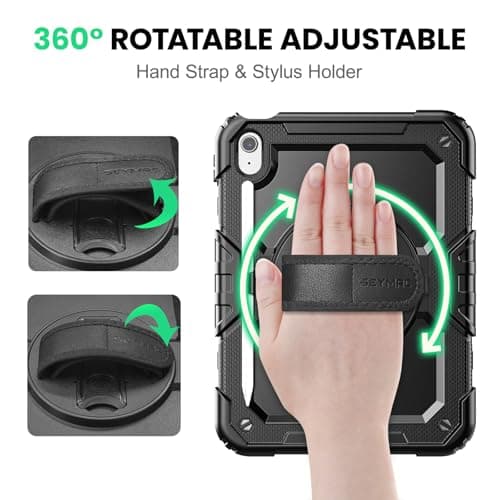 SEYMAC Case for iPad A16 11th/10th Generation 2025/2022 11/10.9inch, Black — view 2