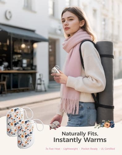 OCOOPA Rechargeable Hand Warmers 2 Pack, 0.6'' Ultra Slim, Fits in Gloves & Pockets, UL Certified, 3 Levels Heating Electric USB Hand Warmer, Gifts for Women Men Her Mum, UT5 Sway — view 2