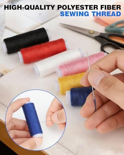 Acual 37 Pcs Big Eye Steel Sewing Needles Kit for Adults and Beginners — view 6